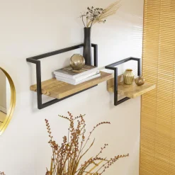 Etagère murale en bois de manguier grand modèle Joie