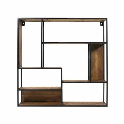 Etagère murale en métal et bois de manguier Marcel