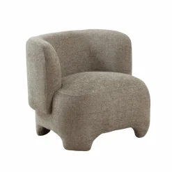 Fauteuil arrondi en tissu taupe Norton