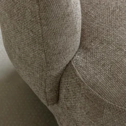 Fauteuil arrondi en tissu taupe Norton