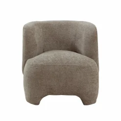Fauteuil arrondi en tissu taupe Norton