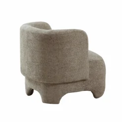Fauteuil arrondi en tissu taupe Norton
