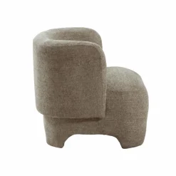 Fauteuil arrondi en tissu taupe Norton
