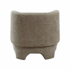 Fauteuil arrondi en tissu taupe Norton