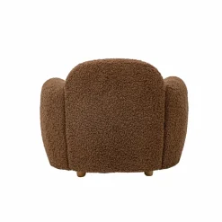 Fauteuil club en tissu bouclette marron Tommy