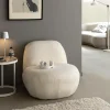 Fauteuil confort en tissu bouclette blanc Johanna