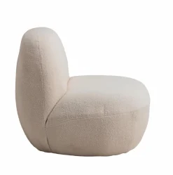 Fauteuil confort en tissu bouclette blanc Johanna