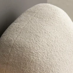 Fauteuil confort en tissu bouclette blanc Johanna