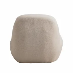 Fauteuil confort en tissu bouclette blanc Johanna