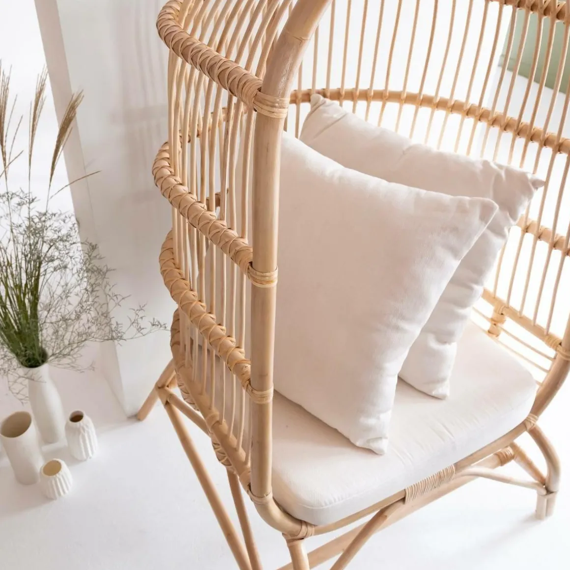 Fauteuil confort haut en rotin Rattan