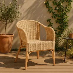 Fauteuil de jardin en rotin Nohan