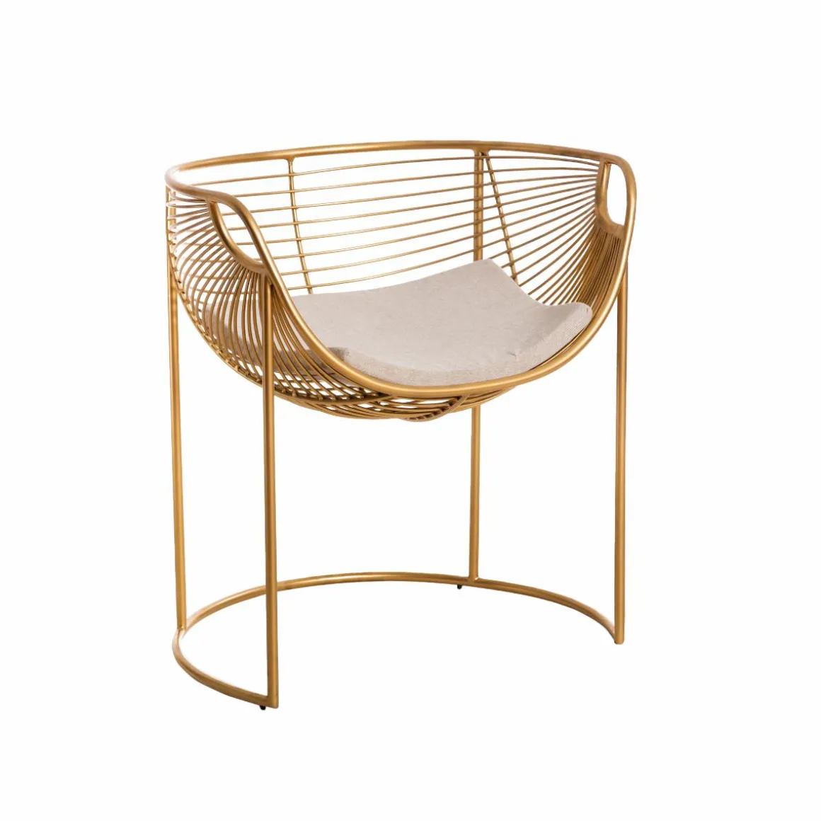 Fauteuil design en métal doré Augustus