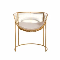 Fauteuil design en métal doré Augustus