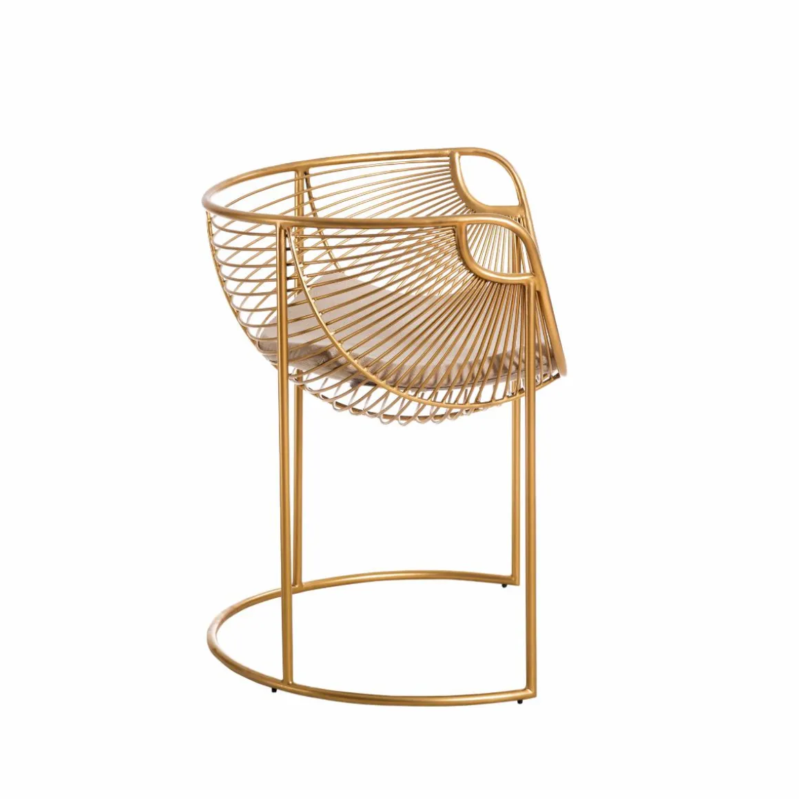 Fauteuil design en métal doré Augustus