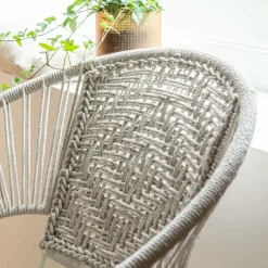 Fauteuil en corde de coton blanc Bélize