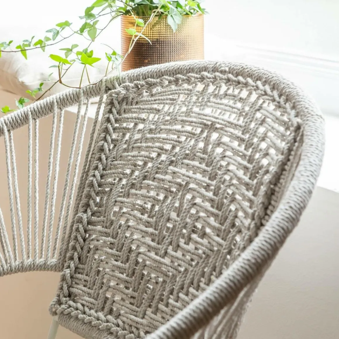 Fauteuil en corde de coton blanc Bélize