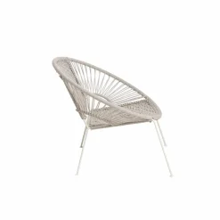 Fauteuil en corde de coton blanc Bélize