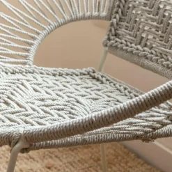 Fauteuil en corde de coton blanc Bélize