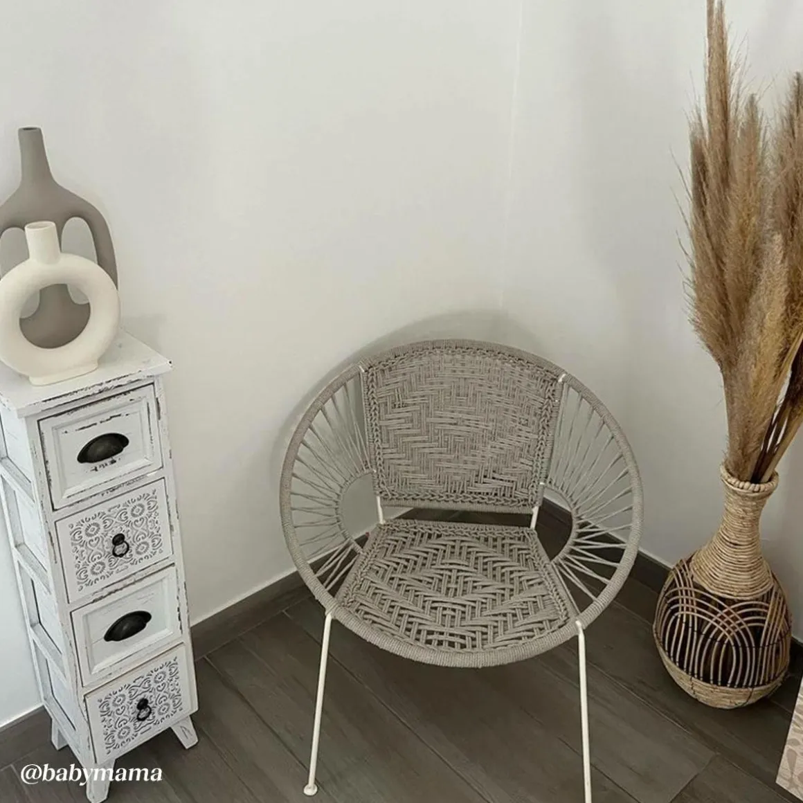 Fauteuil en corde de coton blanc Bélize