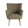 Fauteuil en coton kaki Castille