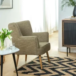 Fauteuil en coton kaki Castille