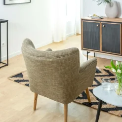 Fauteuil en coton kaki Castille