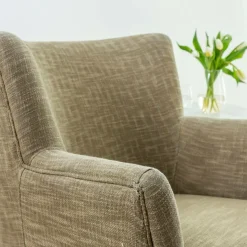 Fauteuil en coton kaki Castille