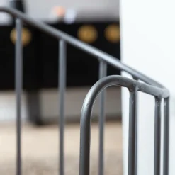 Fauteuil en cuir et métal marron Aly