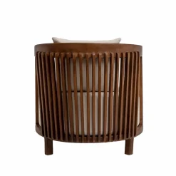 Fauteuil en manguier et en velours Térence