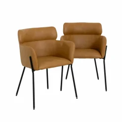 Fauteuil en simili-cuir Valentin (lot de 2)