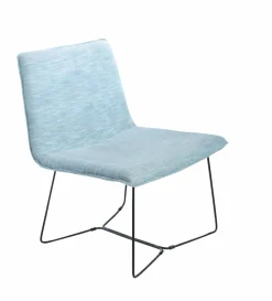Fauteuil en tissu bleu et métal Isaure