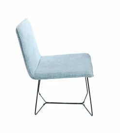 Fauteuil en tissu bleu et métal Isaure