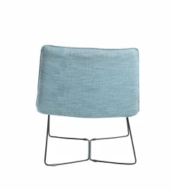 Fauteuil en tissu bleu et métal Isaure