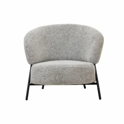 Fauteuil en tissu bouclette gris Aaron