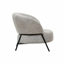 Fauteuil en tissu bouclette gris Aaron