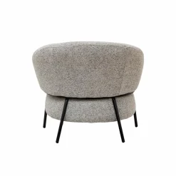 Fauteuil en tissu bouclette gris Aaron