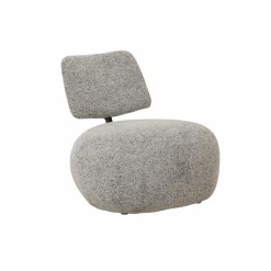 Fauteuil en tissu bouclette avec dossier gris Teresia