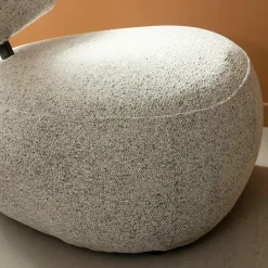 Fauteuil en tissu bouclette avec dossier gris Teresia