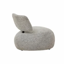 Fauteuil en tissu bouclette avec dossier gris Teresia