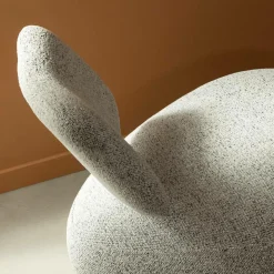 Fauteuil en tissu bouclette avec dossier gris Teresia