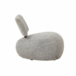 Fauteuil en tissu bouclette avec dossier gris Teresia