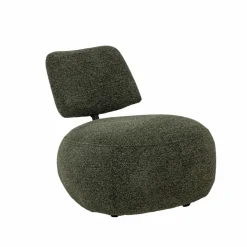 Fauteuil en tissu bouclette avec dossier vert Teresia