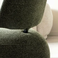 Fauteuil en tissu bouclette avec dossier vert Teresia