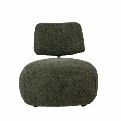 Fauteuil en tissu bouclette avec dossier vert Teresia