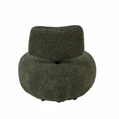 Fauteuil en tissu bouclette avec dossier vert Teresia