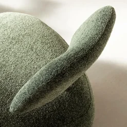 Fauteuil en tissu bouclette avec dossier vert Teresia