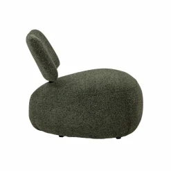 Fauteuil en tissu bouclette avec dossier vert Teresia