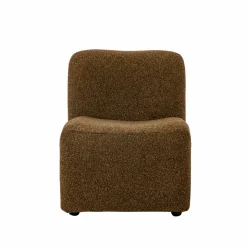 Fauteuil en tissu bouclette marron Ludovic
