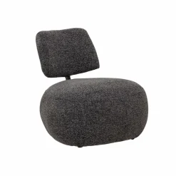 Fauteuil en tissu bouclette avec dossier gris foncé Teresia