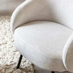 Fauteuil en tissu bouclette confort Orenzo